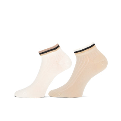 Dames sneaker MM felice 2-pack 82155 7001P 2p White Beige Black