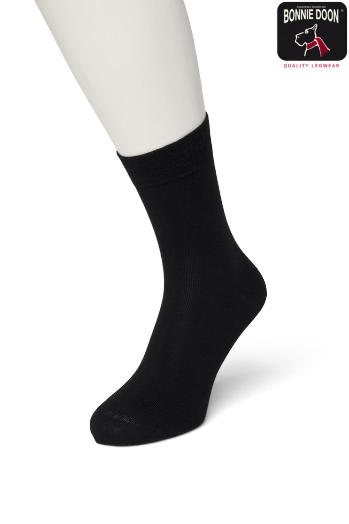 Damessok katoen lycra uni 83422 blac black
