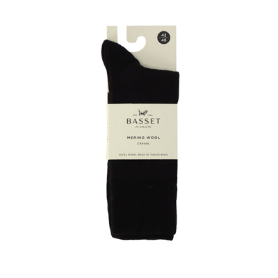 Basset Unisex Socks Merino Cas 31500 6990 Black