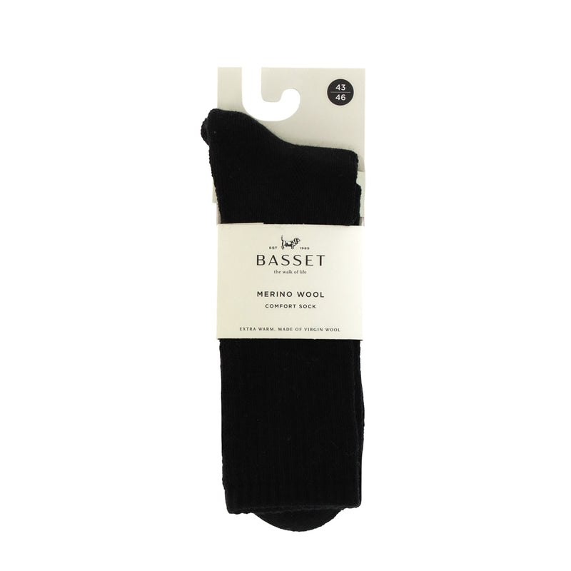 Basset Unisex Socks Merino Com 31560 6990 Black