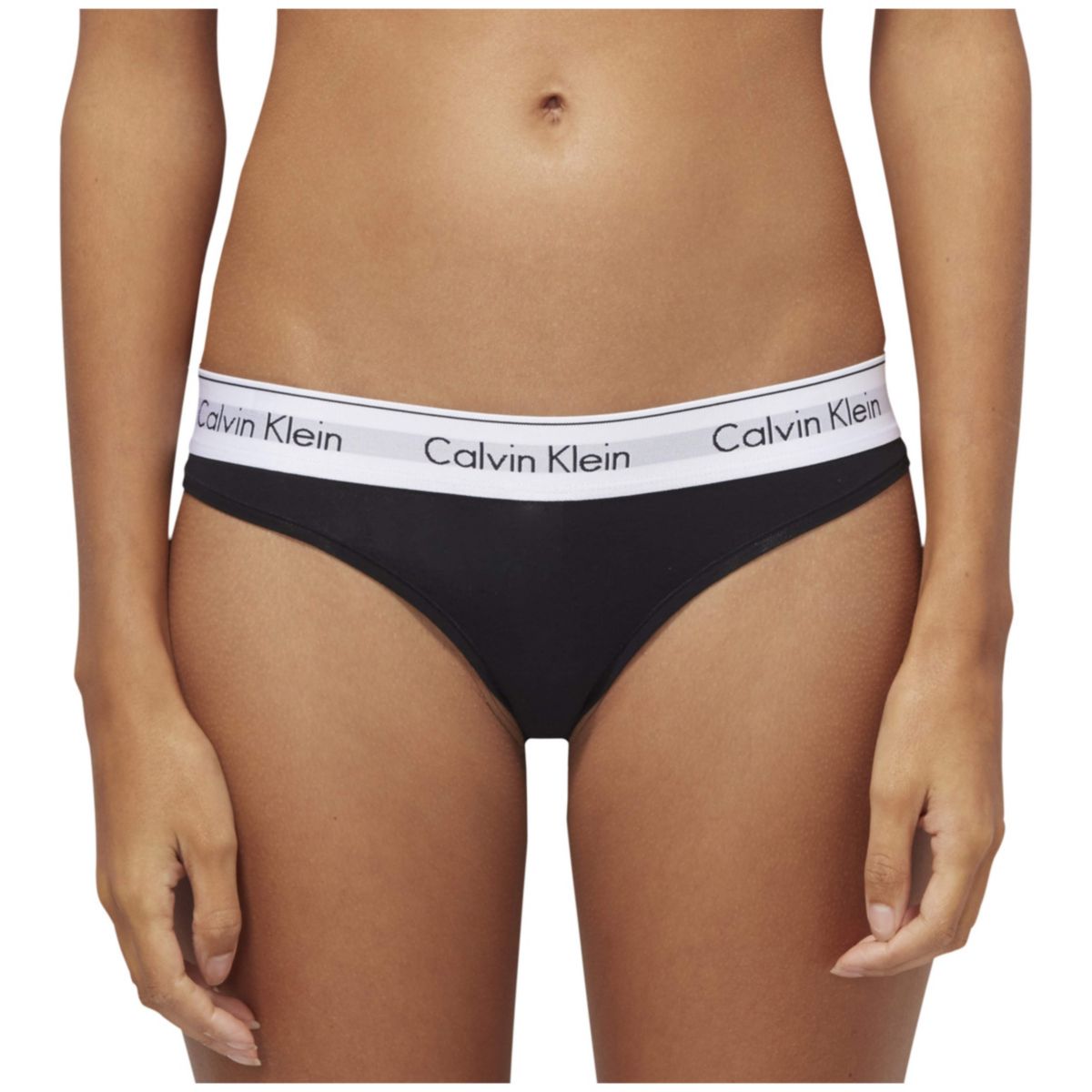 Calvin Klein Thong-white waist band F3786 001 Black/white waist