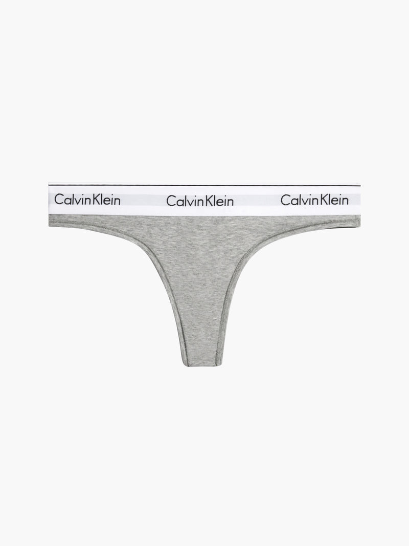 Calvin Klein Thong-white waist band F3786 020 Grijs