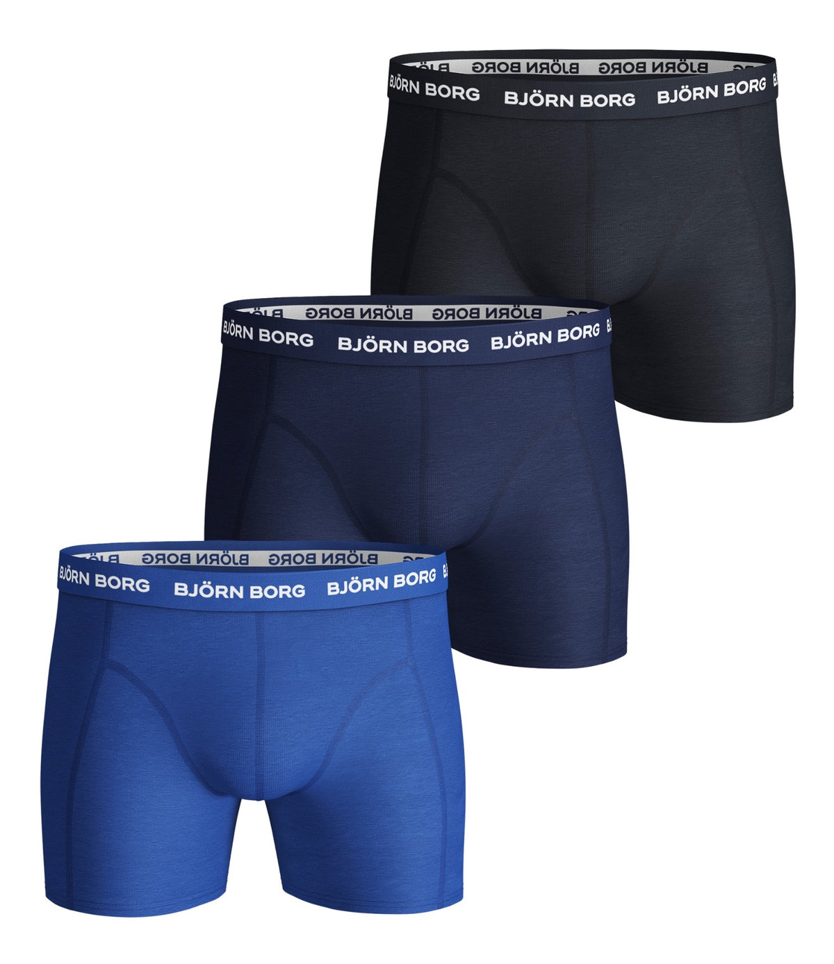 Cotton Stretch Boxer 3 Pack 9999-1024 71191 Marine Kobalt Black