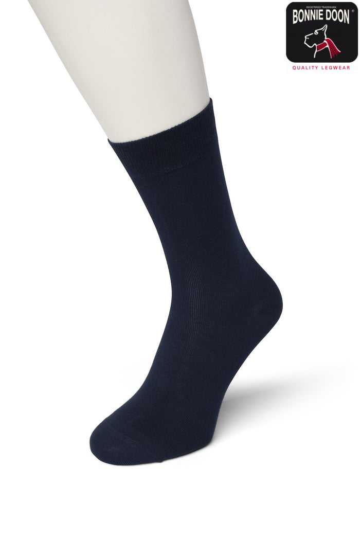 Damessok katoen lycra uni 83422 lina light navy