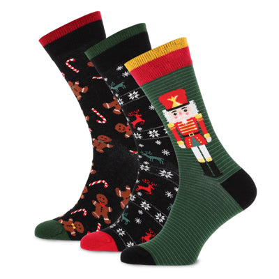 Herensok Teckel christmas 3-pa 17067 7000P 3p 2x Black Green