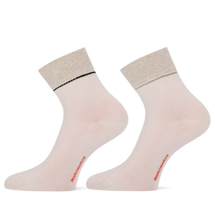 MarcMarcs Women Short Socks Sis 2-P 101012023 1105P 2p Cream