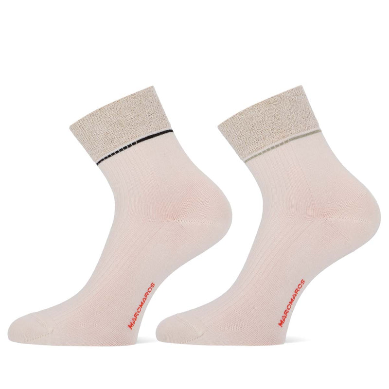 MarcMarcs Women Short Socks Sis 2-P 101012023 1105P 2p Cream