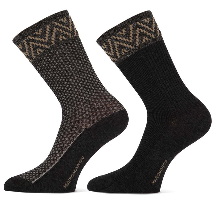 MarcMarcs Women Socks Selma  2-Pack 101012020 6900P 2p Anthracite