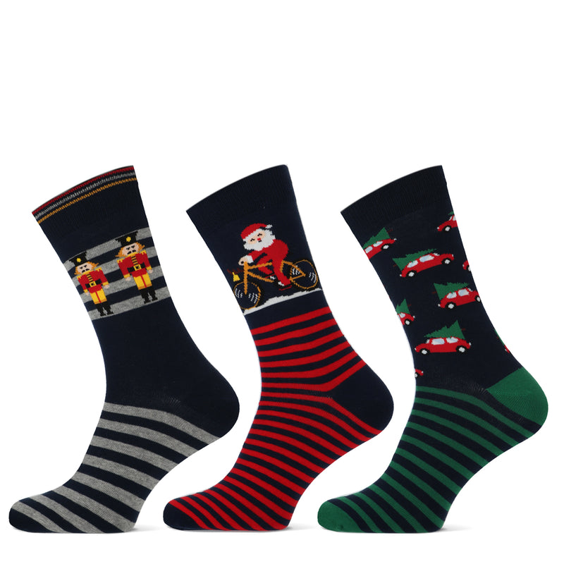 Teckel Christmas men's sock 3- 17099 7001P 3p 3x Marine