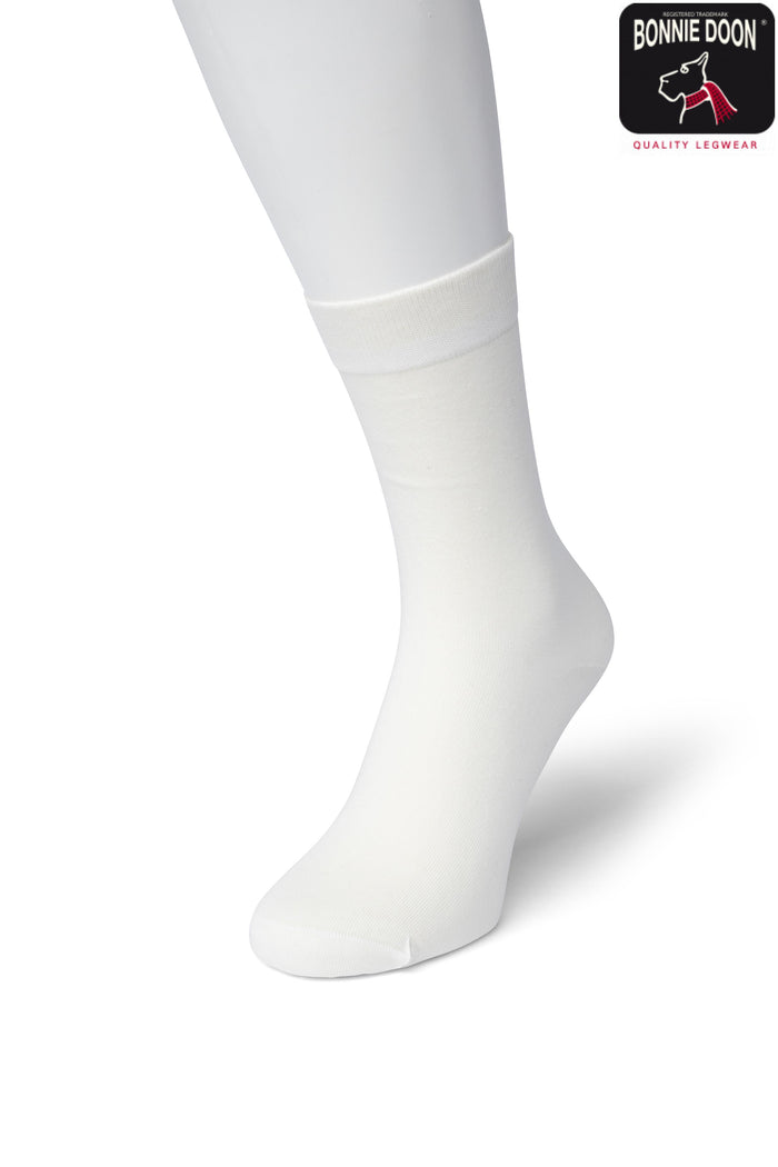 Damessok katoen lycra uni 83422 ofwh off-white