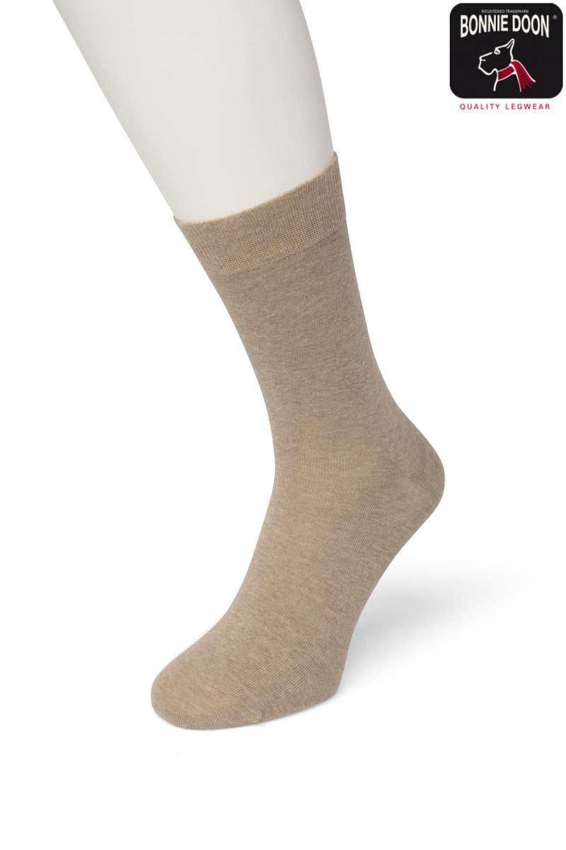 Damessok katoen lycra uni 83422 tahe taupe heather
