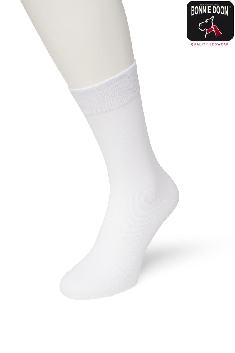 Damessok katoen lycra uni 83422 whit white